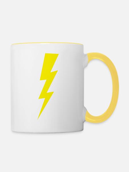 Blitz - Tasse zweifarbig - Weiß/Gelb