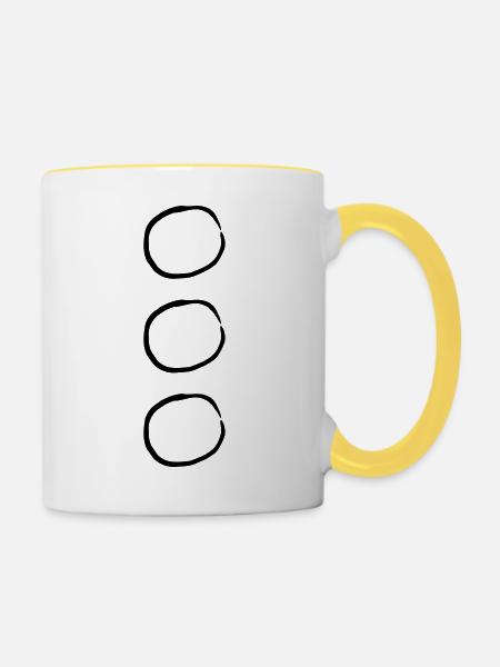 Choose Circles - Tasse zweifarbig - Weiß/Gelb