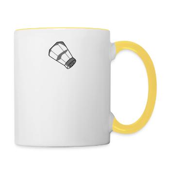 Falling salt design - Contrasting Mug - white/yellow - Right