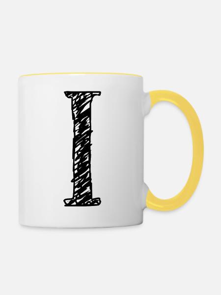 I - Tasse zweifarbig - Weiß/Gelb