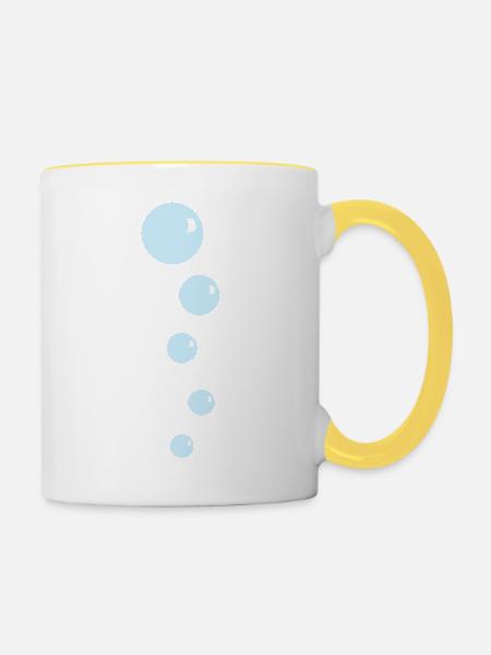 Bubbles Wasserperlen - Tasse zweifarbig - Weiß/Gelb