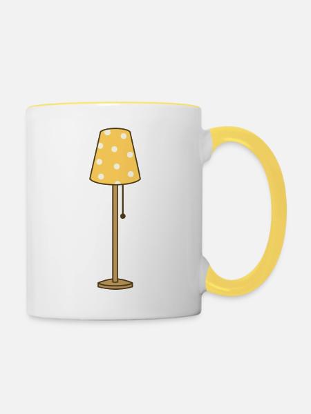 Lampe - Tasse zweifarbig - Weiß/Gelb