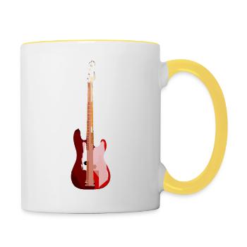 BASSGITARRE - Tasse zweifarbig - Weiß/Gelb - Rechts