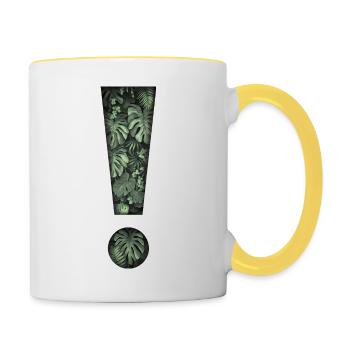 Ausrufezeichen tropische Pflanzen Dschungel - Tasse zweifarbig - Weiß/Gelb - Rechts