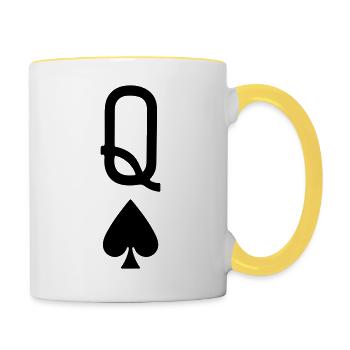 Rette Dame - Tasse zweifarbig - Weiß/Gelb - Rechts