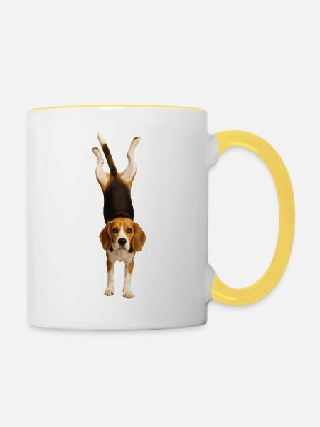 Beagle - Tasse zweifarbig - Weiß/Gelb
