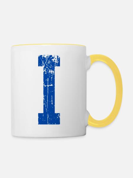 Letter i Sport Retro - Tasse zweifarbig - Weiß/Gelb