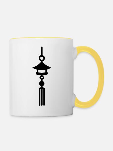 Japanischer Klang - Tasse zweifarbig - Weiß/Gelb