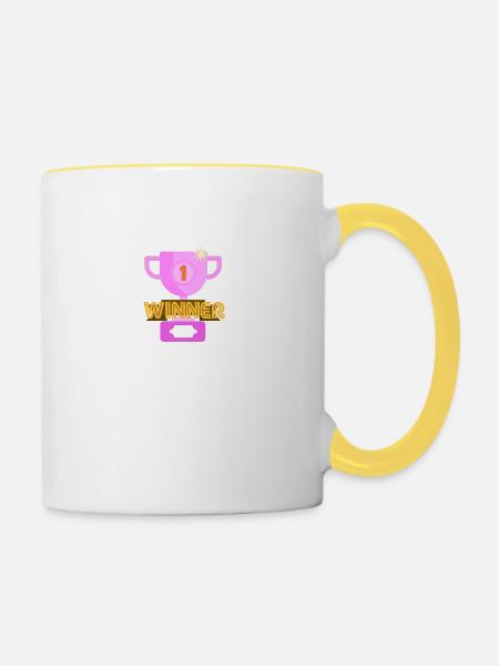 Winner - Tasse zweifarbig - Weiß/Gelb