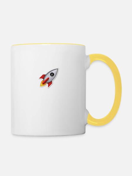 Dentacoin Rocket - Tasse zweifarbig - Weiß/Gelb