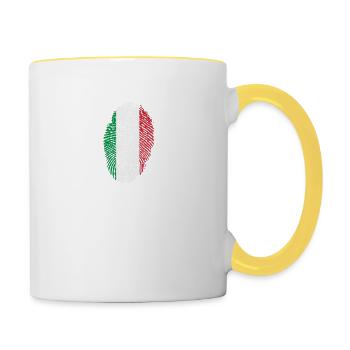Italie T-shirt anniversaire idée cadeau ADN Italie - Mug contrasté - blanc/jaune - Droite