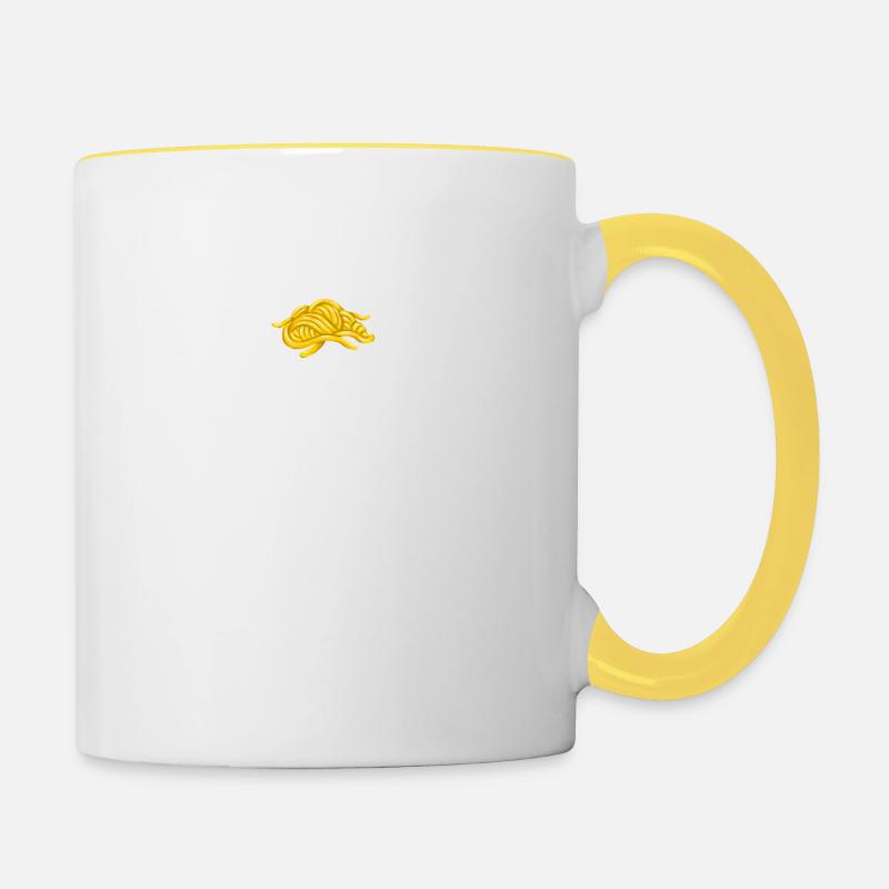 TOUT CE DONT J’AI BESOIN, CE SONT DES PÂTES - Mug contrasté - blanc/jaune