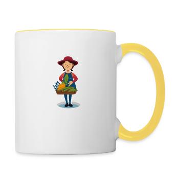 Bäuerin - Tasse zweifarbig - Weiß/Gelb - Rechts