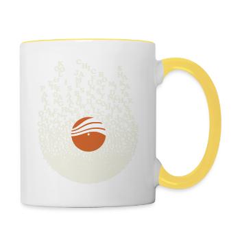 Funky Vinyl - Mug contrasté - blanc/jaune - Droite