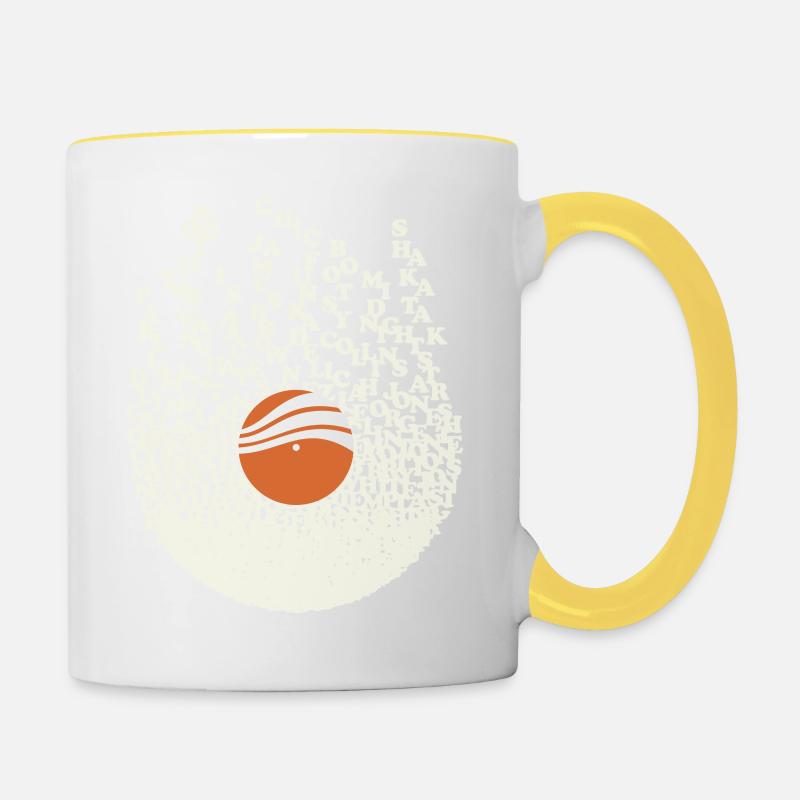 Funky Vinyl - Mug contrasté - blanc/jaune