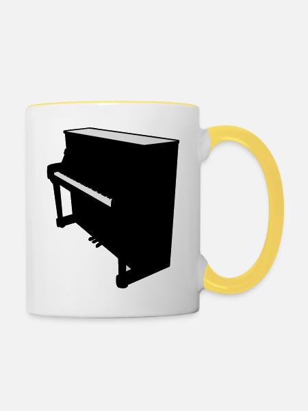 Piano / Klavier - Tasse zweifarbig - Weiß/Gelb