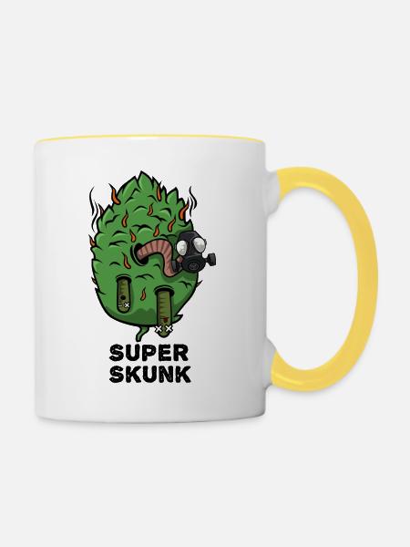 Super Skunk Marijuana Bud - Tasse zweifarbig - Weiß/Gelb