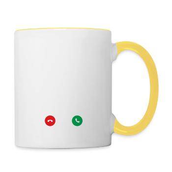 Mon vélo obtient ! - Mug contrasté - blanc/jaune - Droite