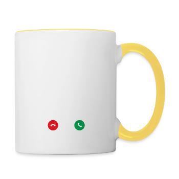 FOOTBALL M’ÉNERVE ! -JE DOIS CLIQUER GO ! - Mug contrasté - blanc/jaune - Droite
