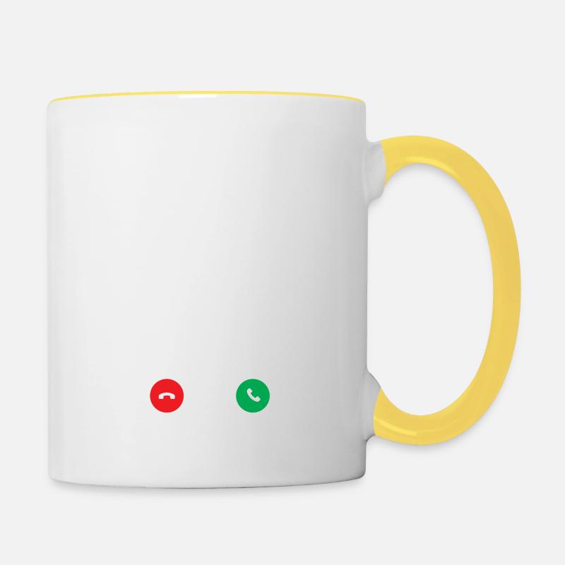 COURSE APPELEZ-MOI - JE DOIS COURIR ! - Mug contrasté - blanc/jaune