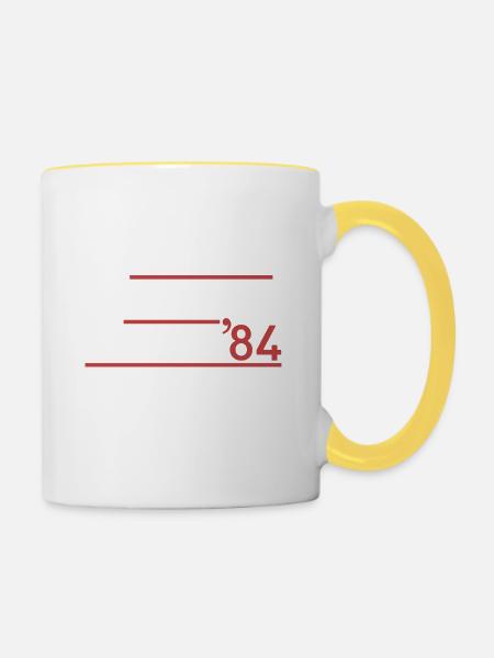 Vintage-80er Reagan Bush 84 Republikaner Politische - Tasse zweifarbig - Weiß/Gelb