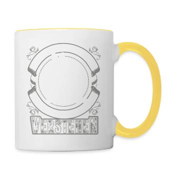 Deutscher Schäferhund - Tasse zweifarbig - Weiß/Gelb - Rechts