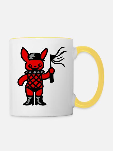Pornohäschen 3 - Tasse zweifarbig - Weiß/Gelb