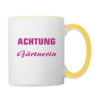 Gärtnerin - Ihre Majestät - Tasse zweifarbig - Weiß/Gelb - Rechts