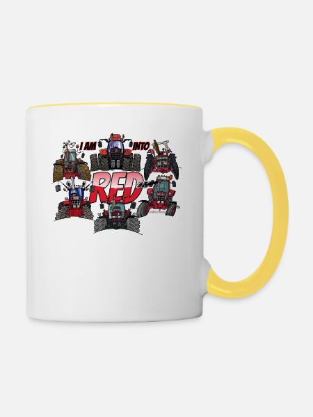 ich bin in rot - Tasse zweifarbig - Weiß/Gelb