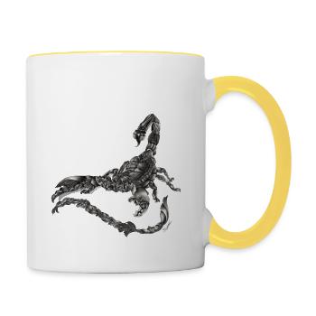 Skorpion Sternzeichen - Tasse zweifarbig - Weiß/Gelb - Rechts