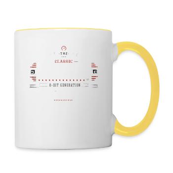 Classic Gamer Retro 1984 8bit automatic game consol - Contrasting Mug - white/yellow - Right