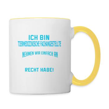 TIERMEDIZINISCHE FACHANGESTELLTE - Tasse zweifarbig - Weiß/Gelb - Rechts