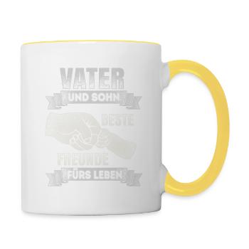 Father and son - best friends - DE - Contrasting Mug - white/yellow - Right