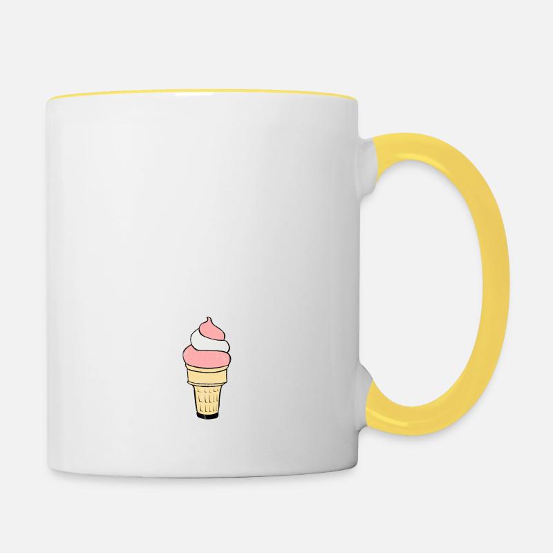 Le temps d'une crème glacée - crème glacée temps - Mug contrasté - blanc/jaune