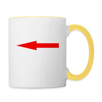 JGA Junggesellenabschied - Er heiratet wir saufen - Tasse zweifarbig - Weiß/Gelb - Rechts
