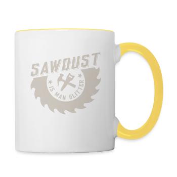 Sawdust is man glitter - Tasse zweifarbig - Weiß/Gelb - Rechts
