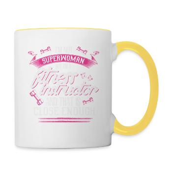 Fitness Instructor - EN - Tasse zweifarbig - Weiß/Gelb - Rechts