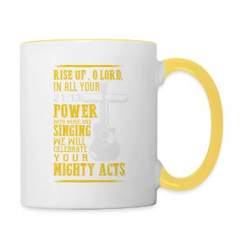 Praying Lord Guitar - EN - Mug contrasté - blanc/jaune - Droite