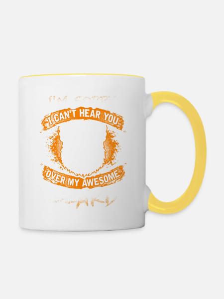 My awesome beard - EN - Tasse zweifarbig - Weiß/Gelb