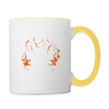 Incendie de janvier - anniversaire - - légende - - Mug contrasté - blanc/jaune - Droite