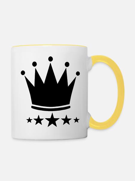 Crown ***** 5 stars - Tasse zweifarbig - Weiß/Gelb