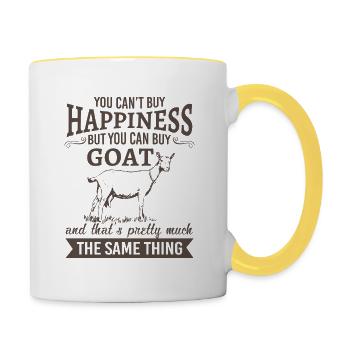 You can't buy happiness but you can buy goat - Contrasting Mug - white/yellow - Right