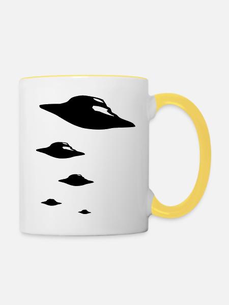 UFO ARMY 1clr - Tasse zweifarbig - Weiß/Gelb