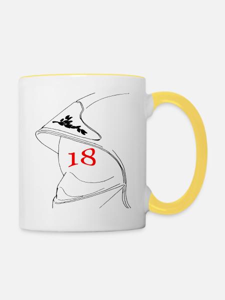 Kopfhörer 18 - Tasse zweifarbig - Weiß/Gelb