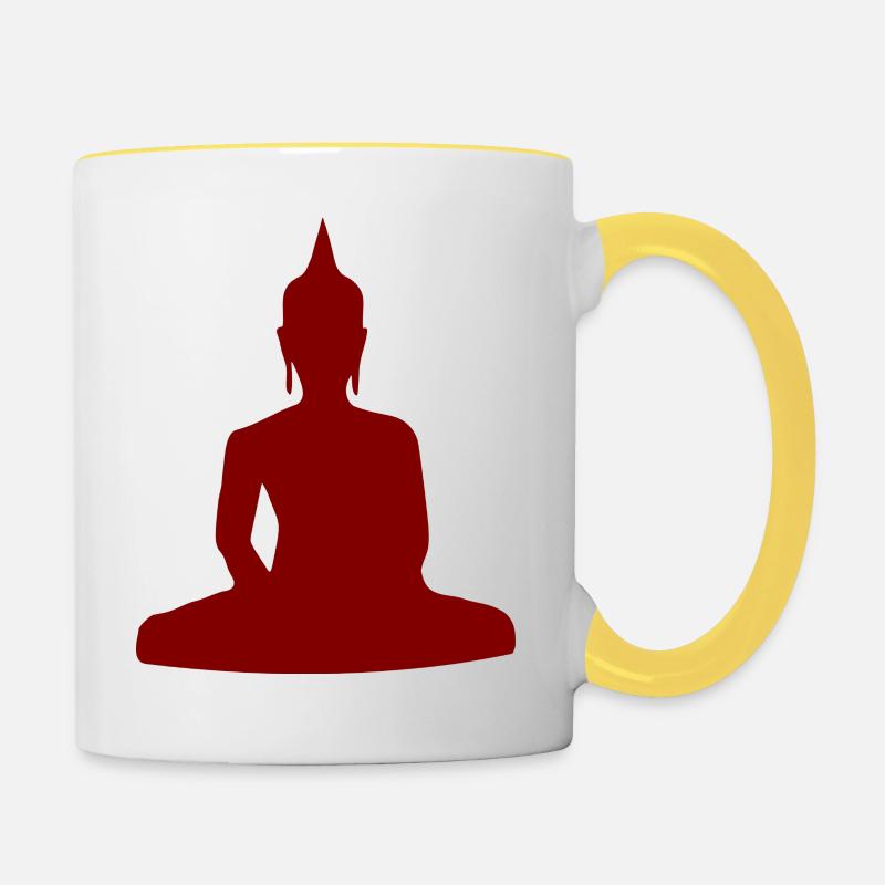 Buddhism - Contrasting Mug - white/yellow