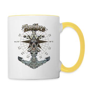 Antibes Anchor Nautical Sailing Boat Summer - Tasse zweifarbig - Weiß/Gelb - Rechts