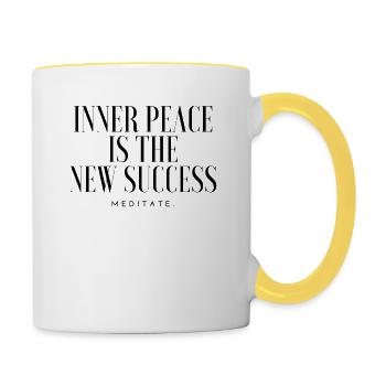 Innerer Frieden: Inner Peace is the new Success - Contrasting Mug - white/yellow - Right