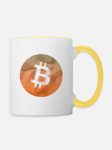 Bitcoin - Tasse zweifarbig - Weiß/Gelb