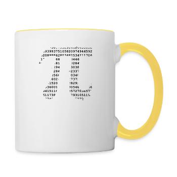 fois de pi différents - la chemise de nerd - Mug contrasté - blanc/jaune - Droite
