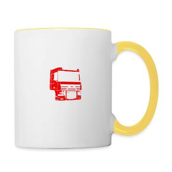 Lastwagen Shirt · LKW-Fahrer · Disponenten Helden - Tasse zweifarbig - Weiß/Gelb - Rechts